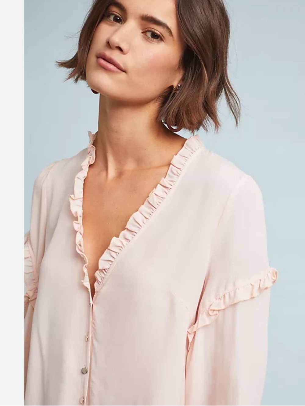 Ruby Rd. Pink Ruffle Trim Shirt Jacket - Picture 10 of 11